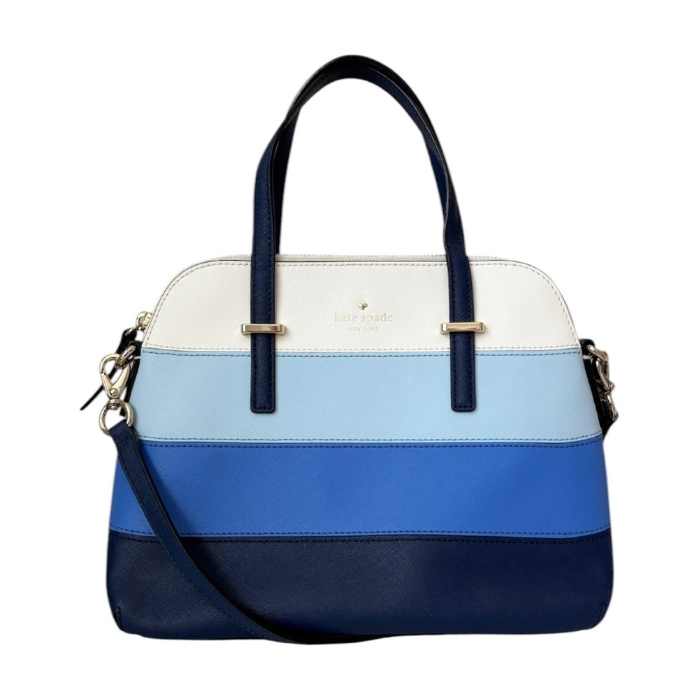 Kate Spade Cedar Street Stripe Maise Dome Satchel Crossbody - Ocean Blue Multi